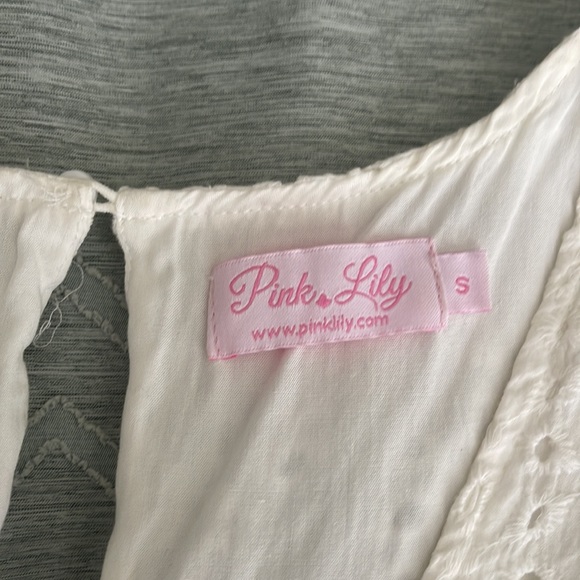 White Eyelet Dress/Romper - Picture 2 of 7